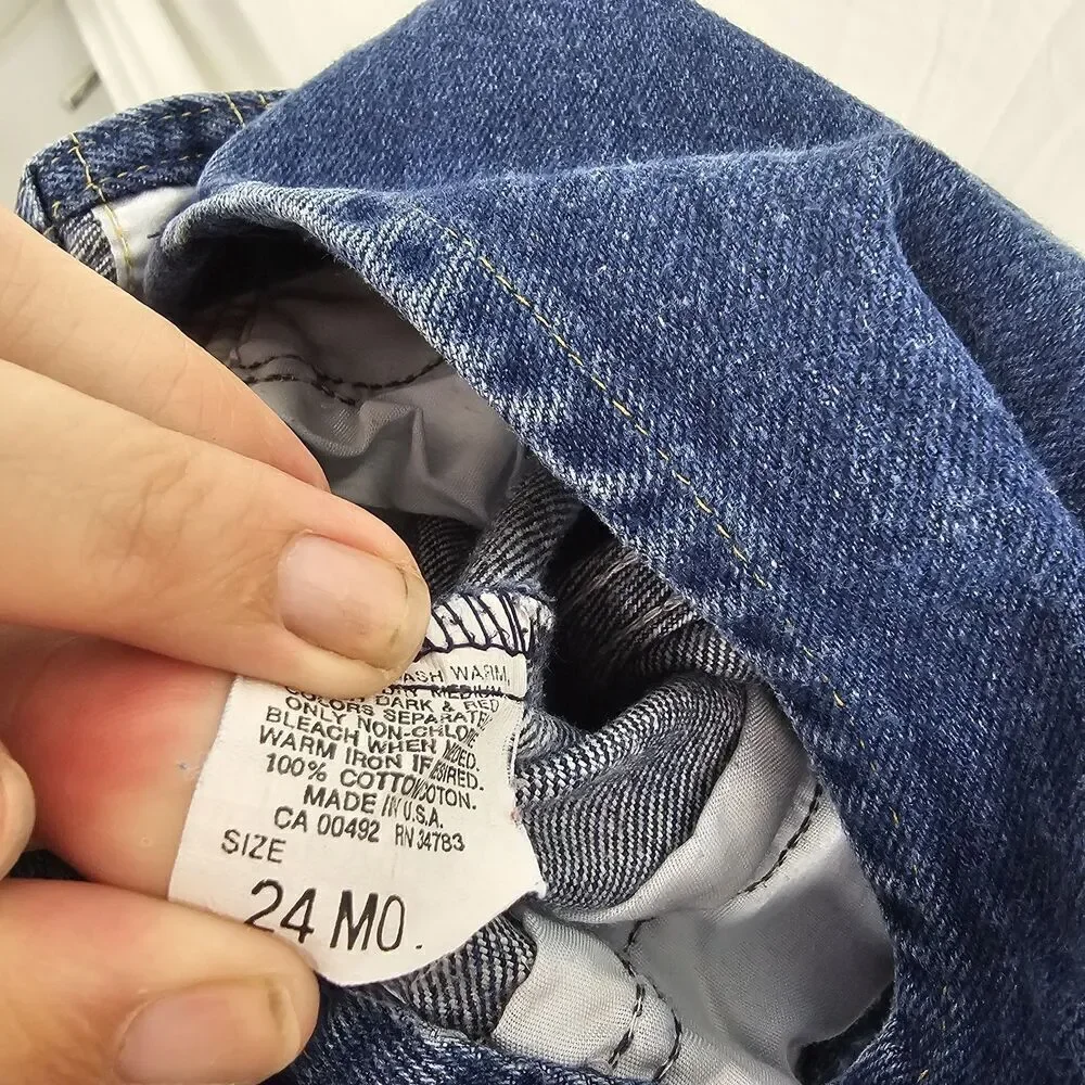 Vintage Lee Overalls Denim Toddler Size 24M Blue Jean